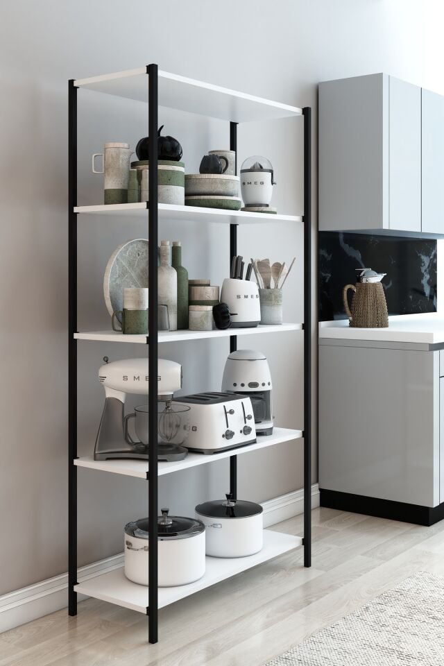 STARK Mutfak Rafı Mutfak Kiler Çok Amaçlı Raf Mikrodalga Rafı 150 CM BEYAZ