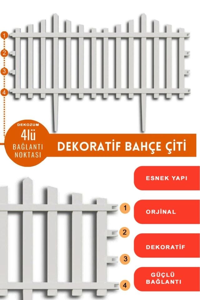 Dekoratif Bahçe Çiti, Plastik Çit, Peyzaj Çiti, Modern Bahçe Çiti 1 Adet (59cm) 39x59cm