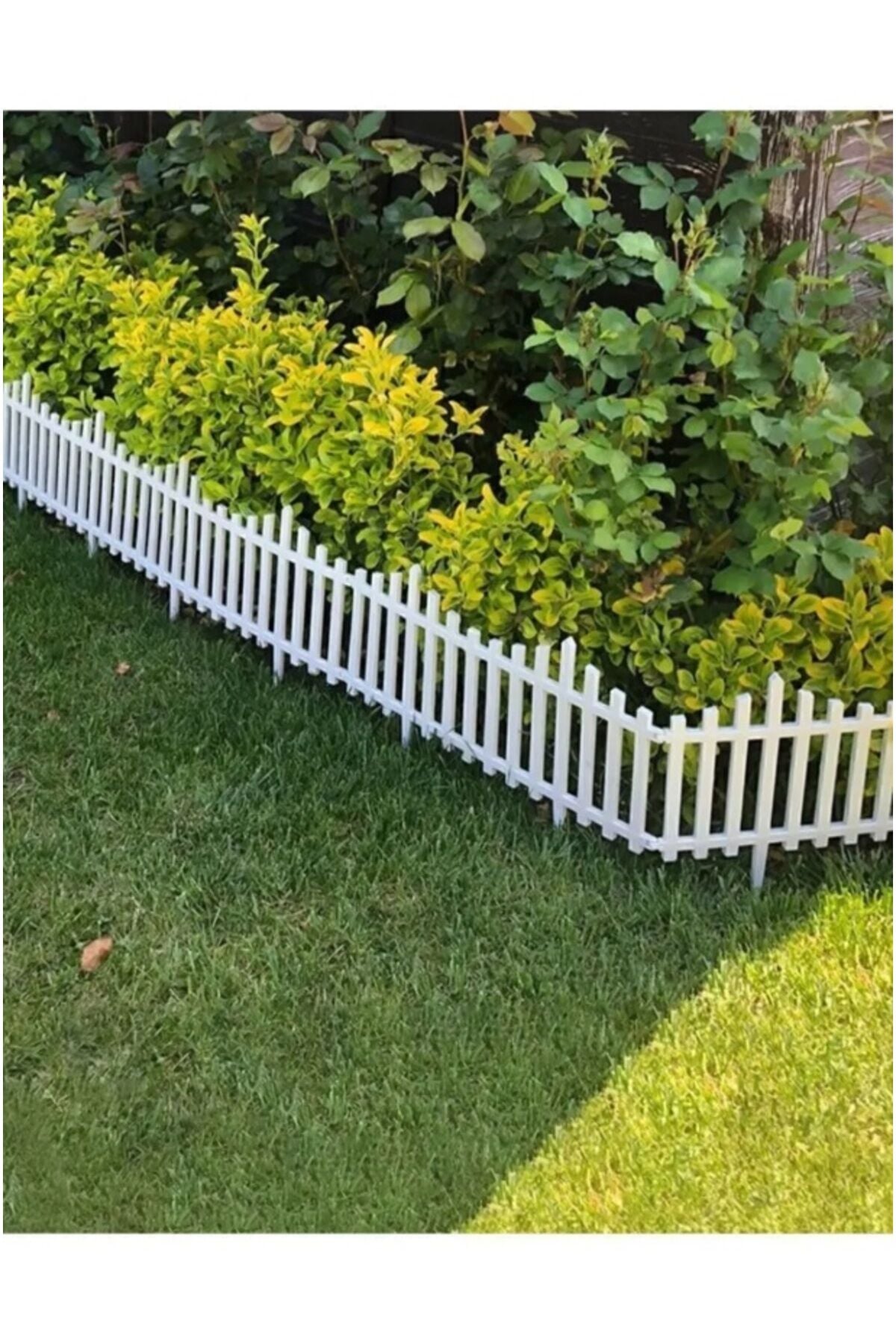 1 Adet Dekoratif Bahçe Çiti Bordür Kırılmaz Plastik Çit 59 Cm Tek Peyzaj Koruma Panel Beyaz