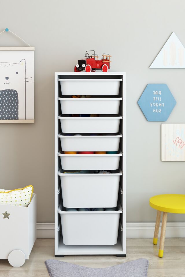 KİDS 7 Sepetli Oyuncak Dolabı Oyuncak Kutusu Oyuncak Saklama Box