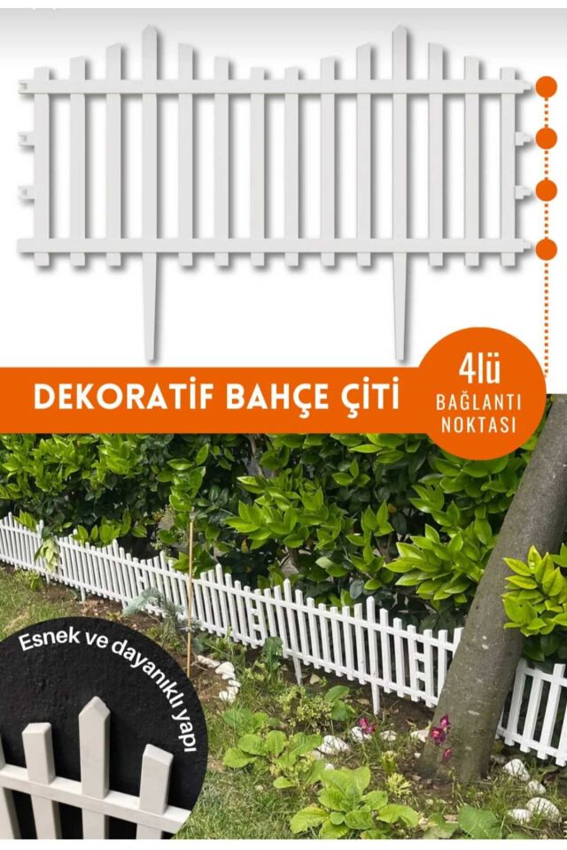 FLOWERS Bahçe Çiti Dekoratif Bahçe Çiti Plastik Beyaz Çit Tek Peyzaj Çiti Çiçek Koruma Çiti 1 ADET