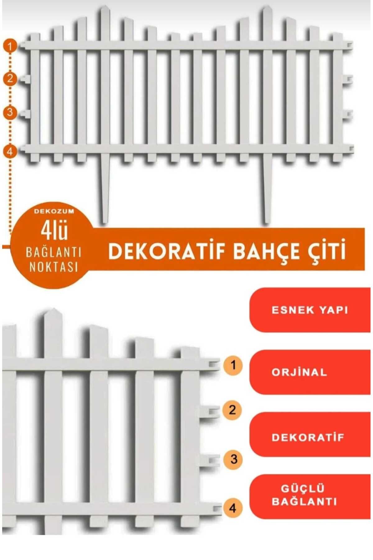 FLOWERS Bahçe Çiti Dekoratif Bahçe Çiti Plastik Beyaz Çit Tek Peyzaj Çiti Çiçek Koruma Çiti 1 ADET Beyaz 4 adet