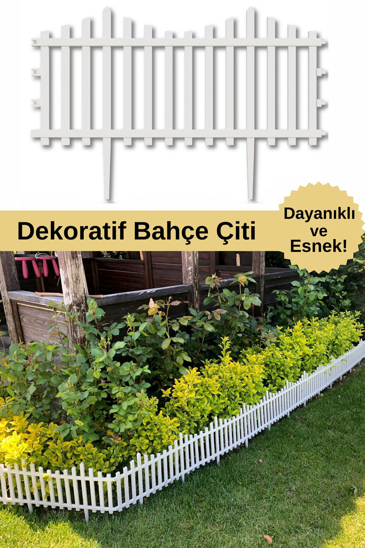 Dekoratif Bahçe Çiti Plastik Beyaz Çit Tek Peyzaj Çiti Çiçek Koruma Çiti 1 ADET 59CM