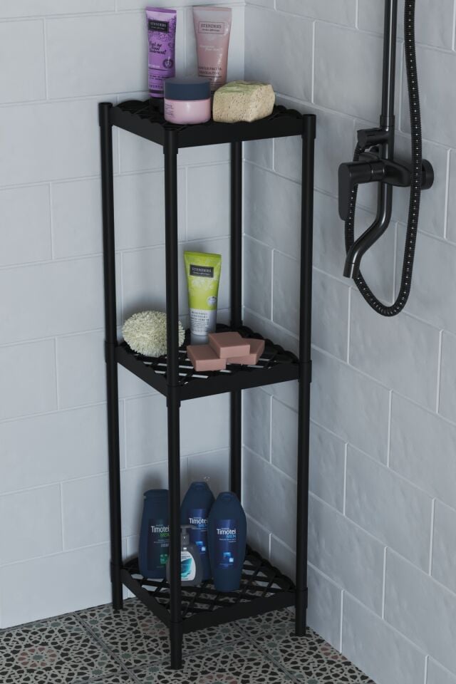 Lotus 3 Raflı Banyo Duş Şampuanlık havlu Rafı Duş Rafı Standı