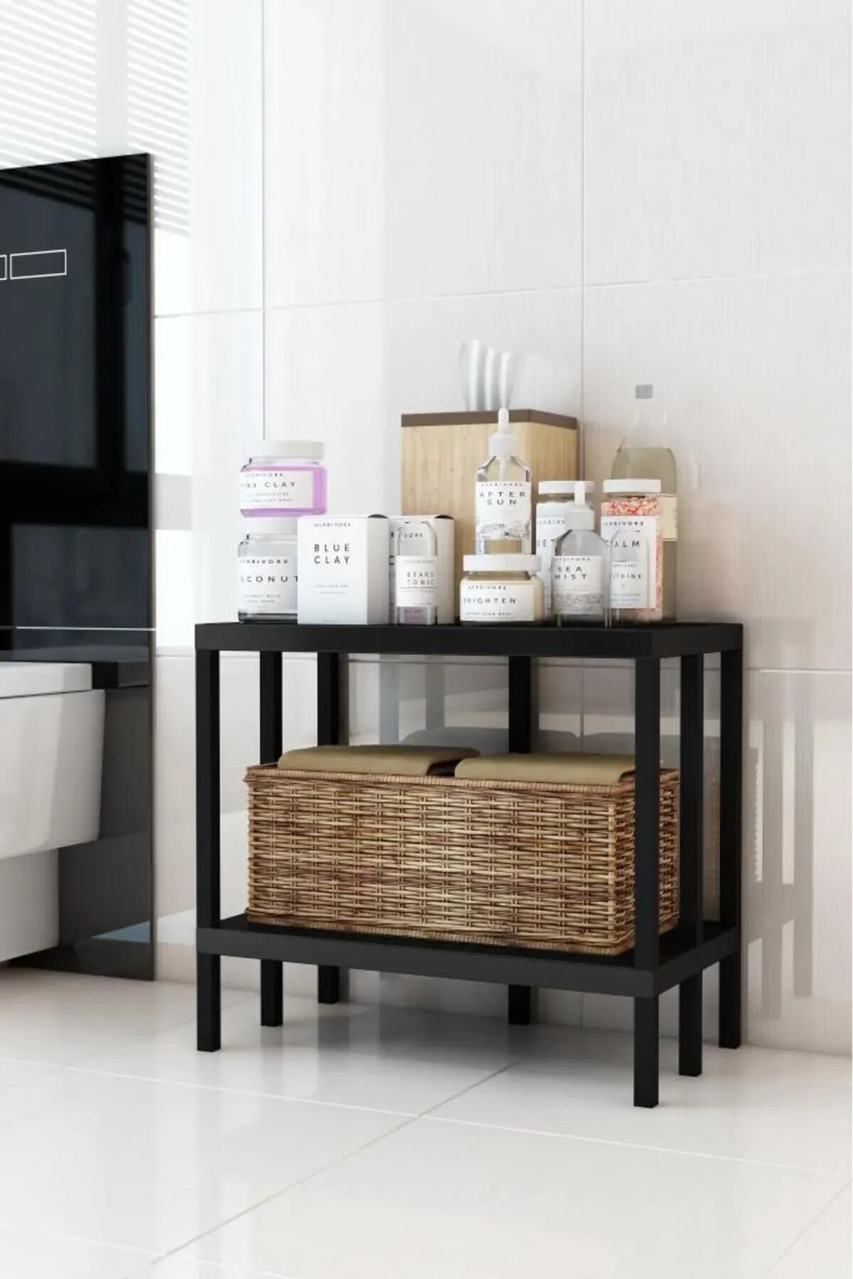 ÇEŞME 2 Banyo Rafı, Plastik Kitaplık, 2 Raflı Organizer, Banyo Rafı, Bahçe Balkon Organizeri
