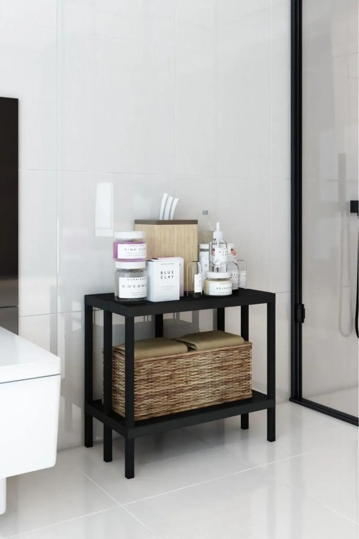 ÇEŞME 2 Banyo Rafı, Plastik Kitaplık, 2 Raflı Organizer, Banyo Rafı, Bahçe Balkon Organizeri