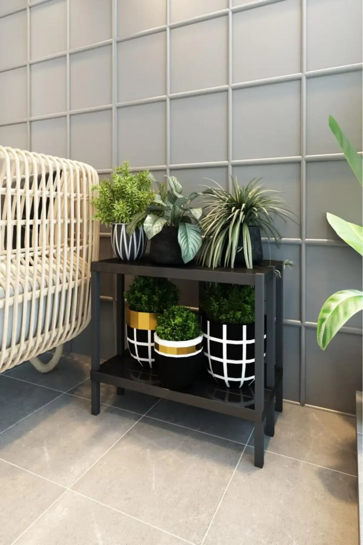 ÇEŞME 2 Banyo Rafı, Plastik Kitaplık, 2 Raflı Organizer, Banyo Rafı, Bahçe Balkon Organizeri