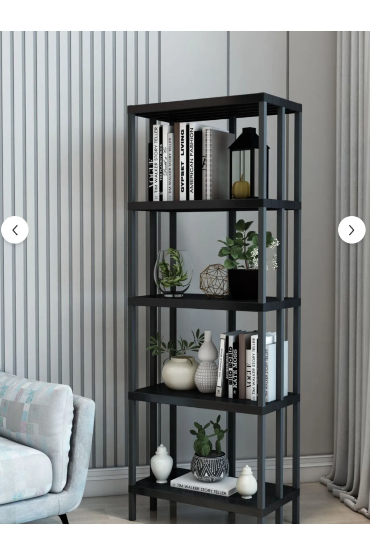 NORVEÇ 5 Katlı Plastik Kitaplık, Saksılık, Banyo Rafı, Mutfak Rafı,Organizer