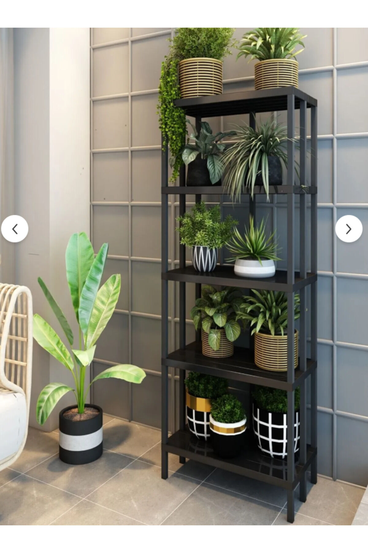 NORVEÇ 5 Katlı Plastik Kitaplık, Saksılık, Banyo Rafı, Mutfak Rafı,Organizer